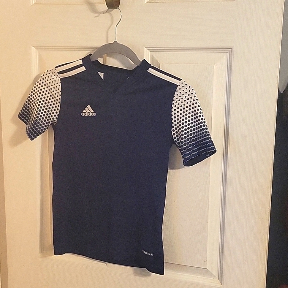 Boys Adidas Jersey Size 9-10 Years Blue and White